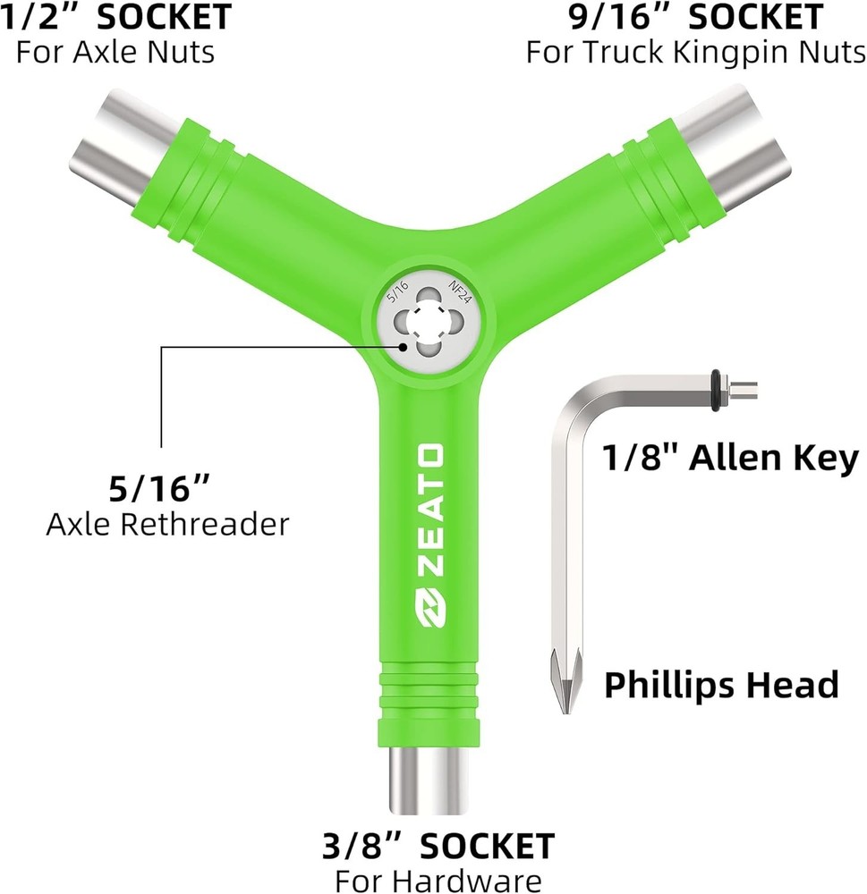 All-In-One Skate Tools Multi-Function Portable Skateboard T Tool Accessory with