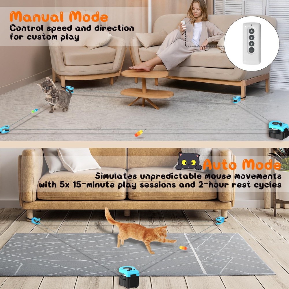 Interactive Cat Toy for Indoor - Automatic Cat Treadmill with Remote Control,...