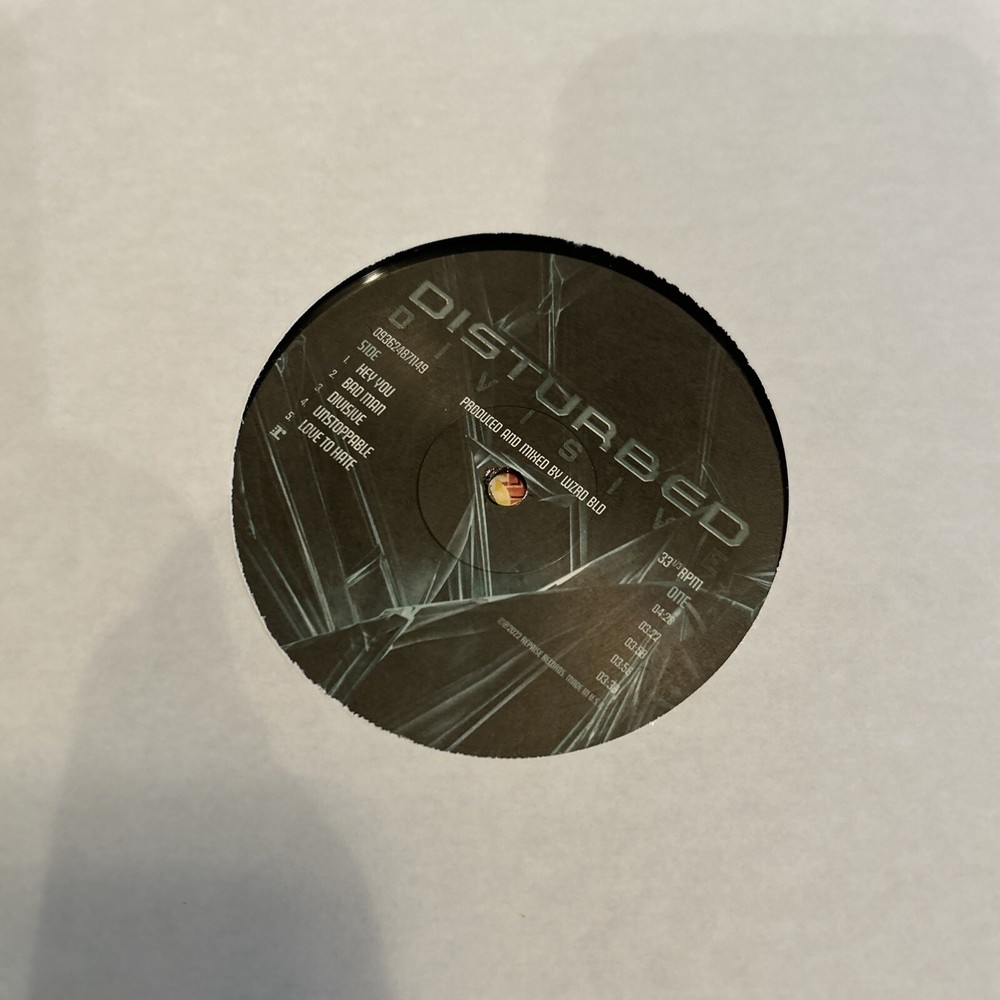 DISTURBED SIGNED DIVISIVE DRAIMAN DONEGAN VINYL JSA AUTHENTICATED #AZ41849