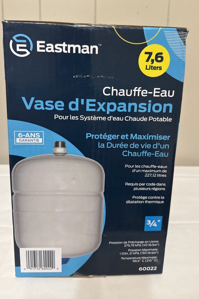 Eastman 60022 Thermal Expansion Tank - 2 Gallon, White. Sealed