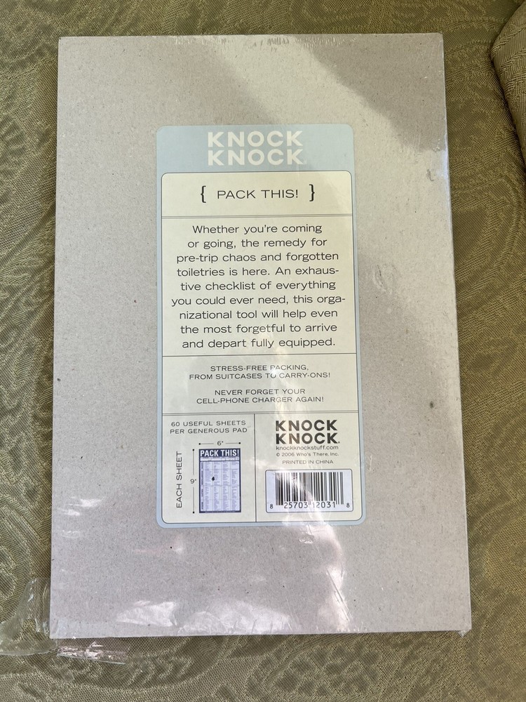 Pack This! Pad by Knock Knock New
