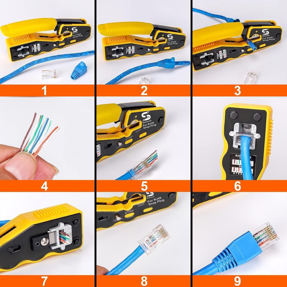 RJ45 Pass through Ethernet Network Crimping tool Pass Through RJ45 Crimper Tool
