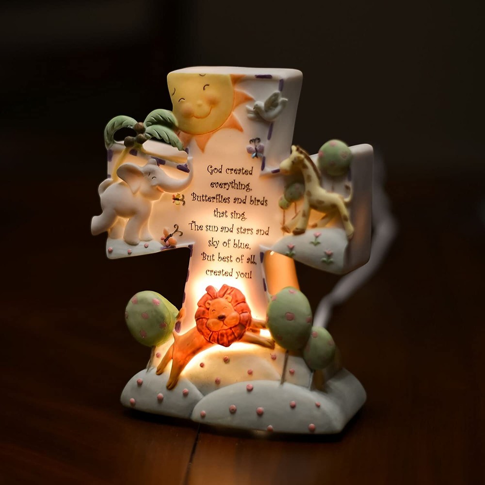 God Created Everything Animal Cross Night Light
