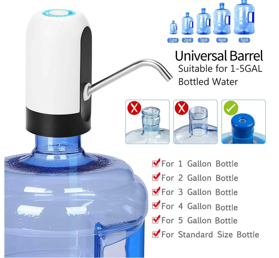 New Automatic Universal Electric Water Dispenser Pump 5 Gallon USB Bottle Switch
