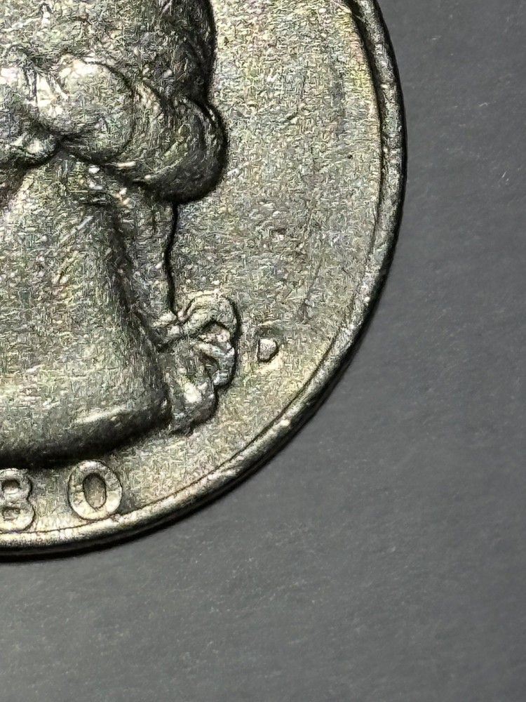 1980 QUARTER P FILLED MINT MARK ERROR Multiple Errors￼