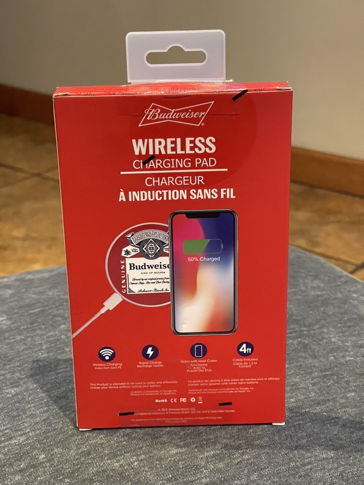 BUDWEISER rapid wireless charging pad Bud Light beer iPhone & Android 2019