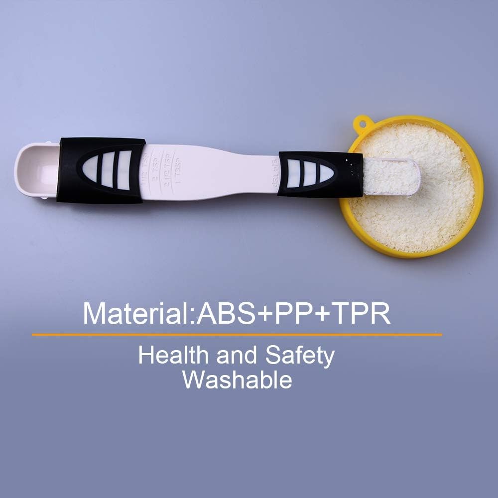 Adjustable Measuring Spoon White, Creative Double End Adjustable Scale,