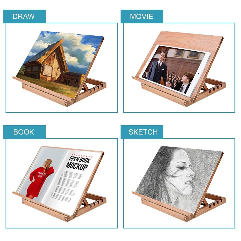 Tabletop Easel A3 Painting Easel with Smooth Surface Adjustable Angle Art Eas...