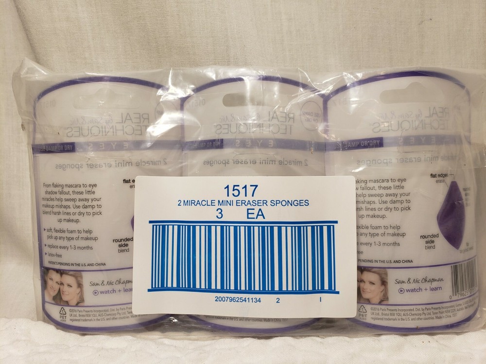 3X Real Techniques Miracle Mini Eraser Sponges total 6