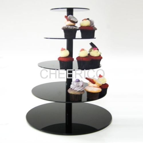 7 Tier Clear Round Maypole Acrylic Round Cupcake Stand Display