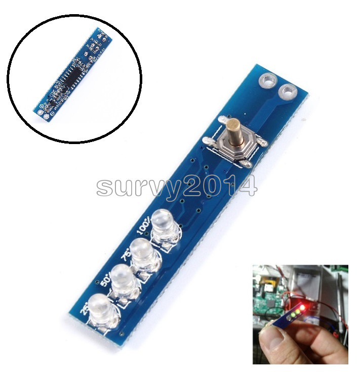 1-4S Lithium Battery Capacity Indicator LED Display Board Panel Power Tester