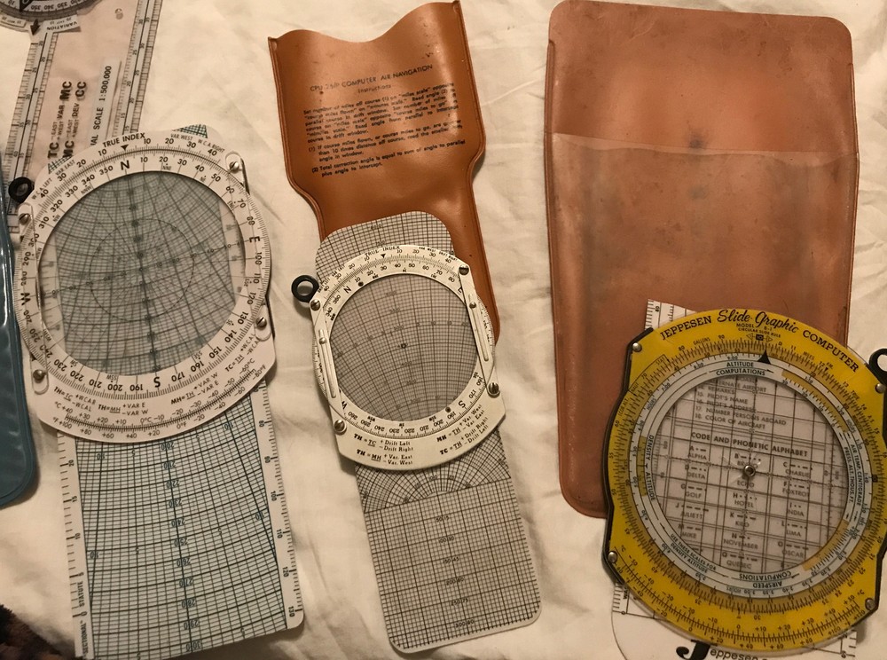 Vtg Air Navigation tools CPU ROTARY PLOTTER JEPPESEN COMPUTERS CESSNA Guides etc