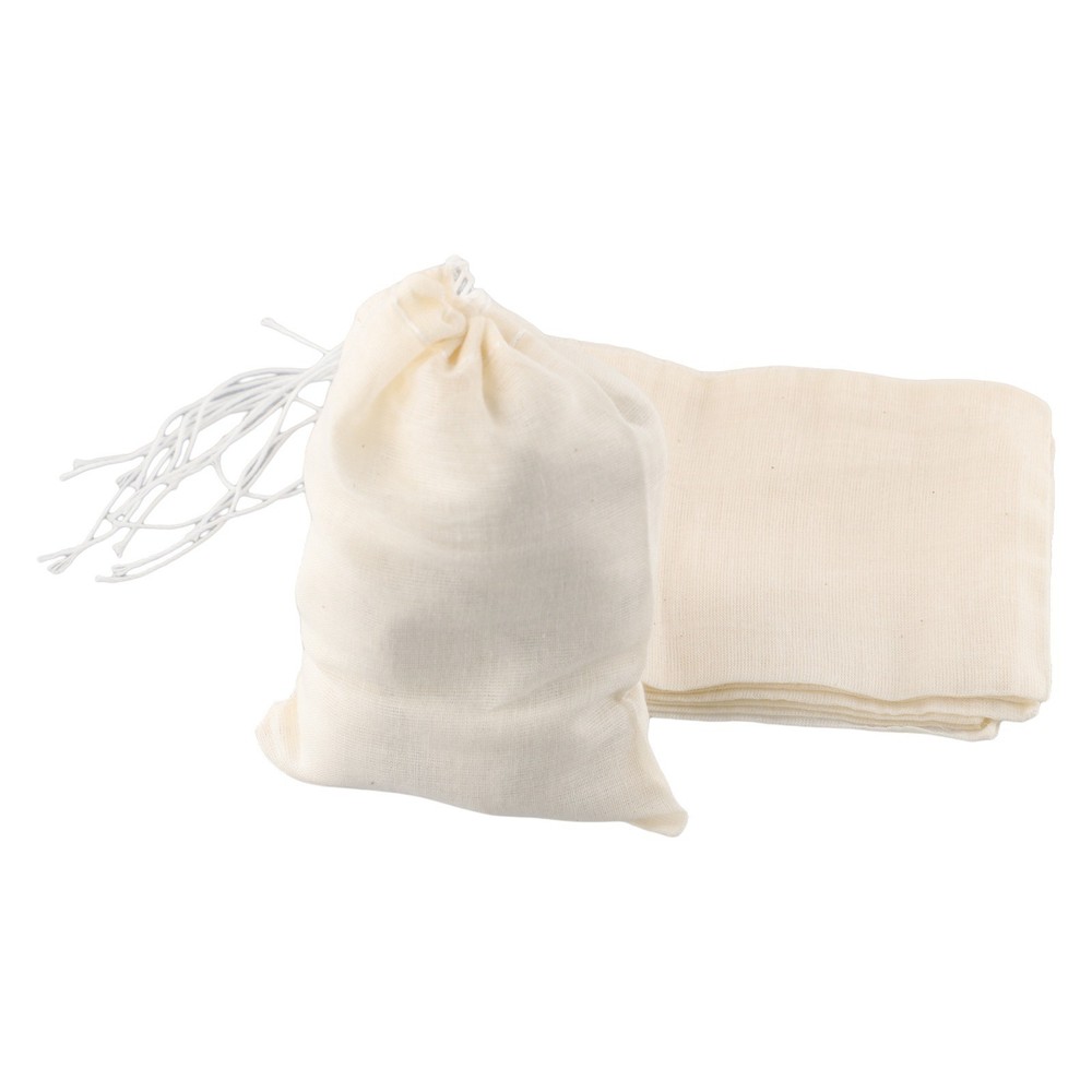 10pcs Cotton Empty Filter Muslin Drawstring Straining Tea Cook Separating Spice
