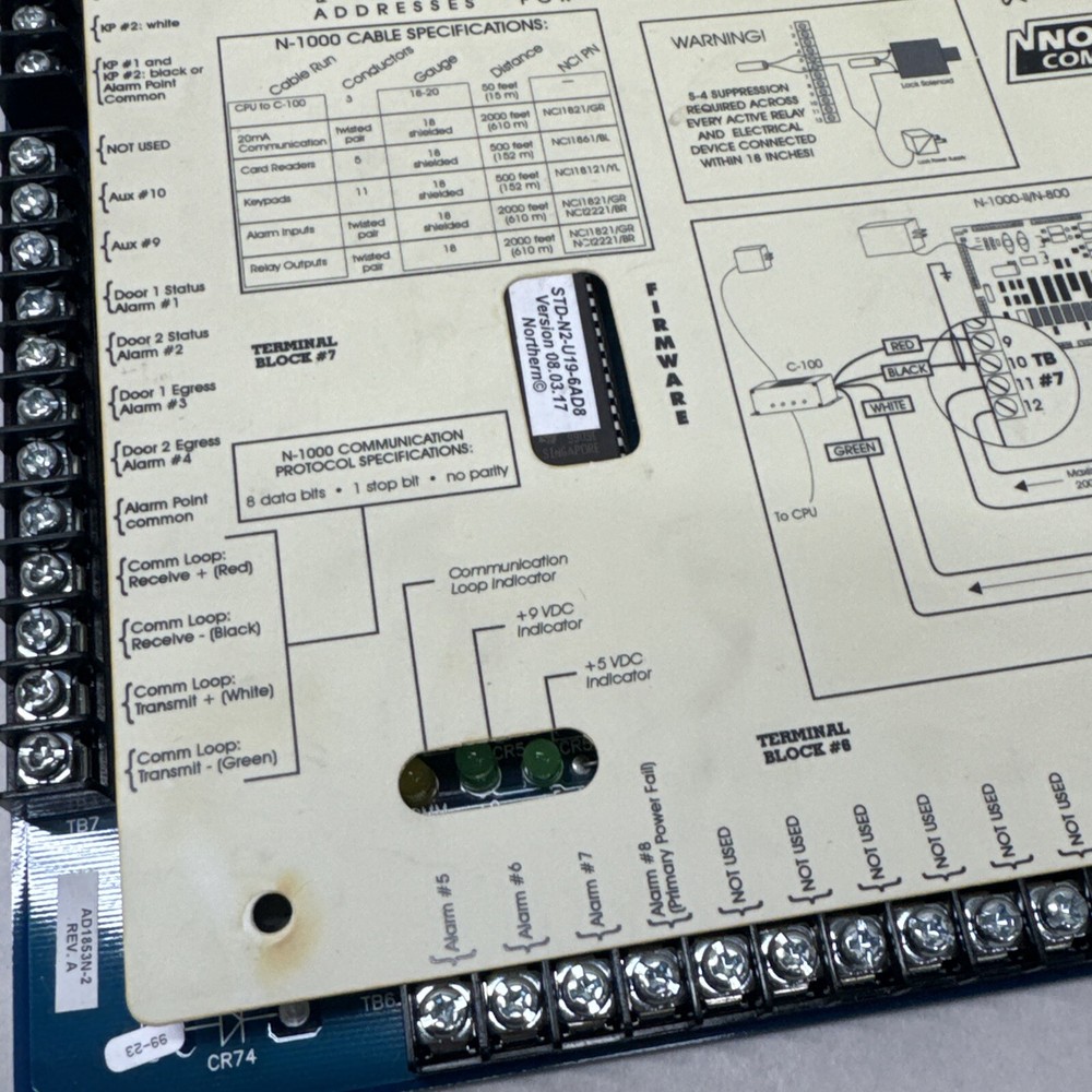 Honeywell Northern Computers N1000II N-1000-II Access Control Panel OEM Panel