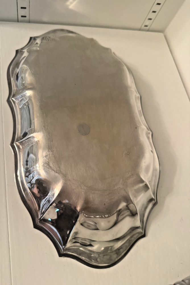 Silverplated Bread Tray 12 X 6" Chippendale Serving Ware Vintage