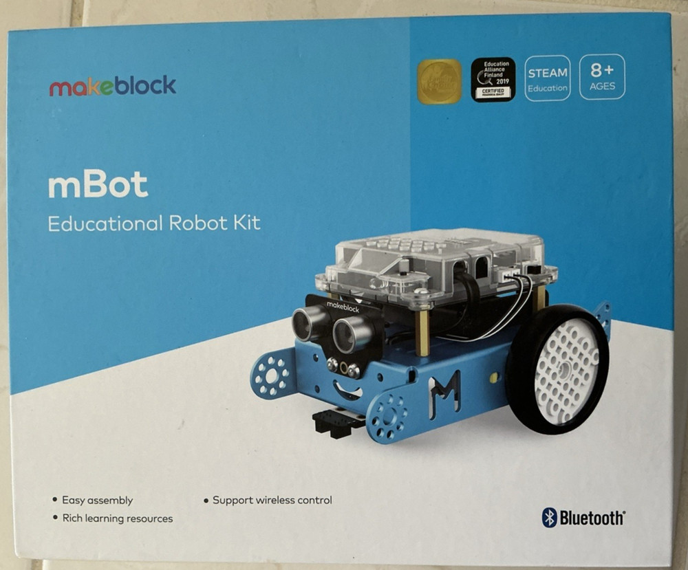 Makeblock mBot STEM Educational Robot Coding Kit Bluetooth Blue Ages 8+ SEALED