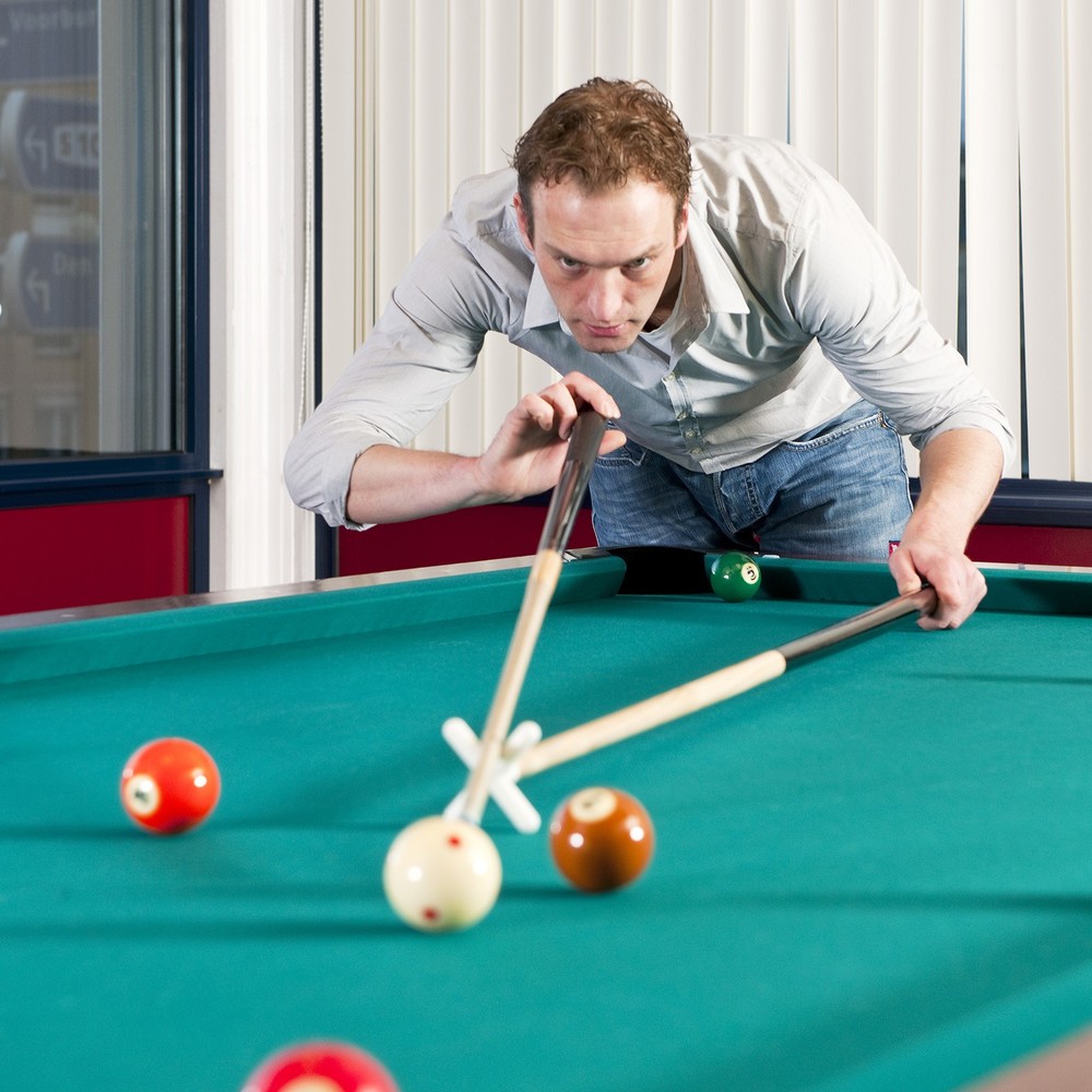 Billiard bridge head, plastic cross for billiard table, white