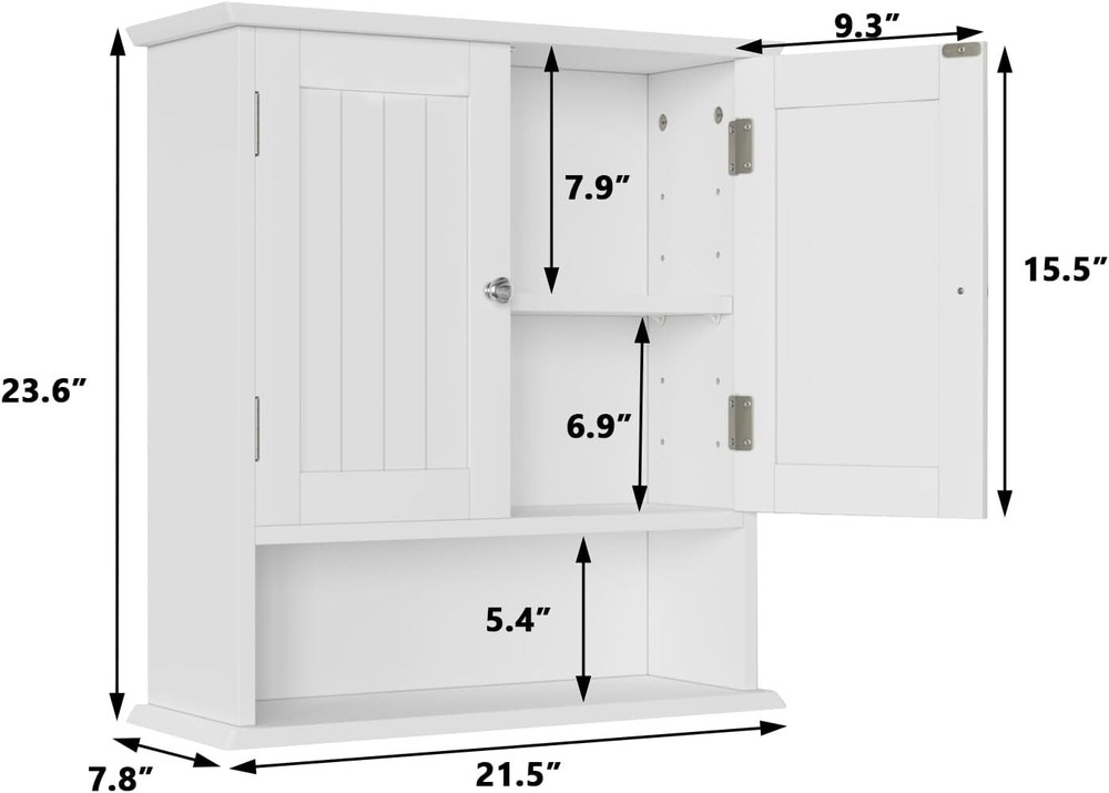 Smuxee White Bathroom Cabinet Wall Mounted, Small Small,