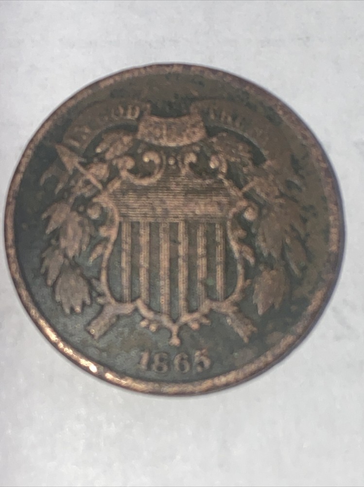 1865 2 Cent Piece US Coin- NICE