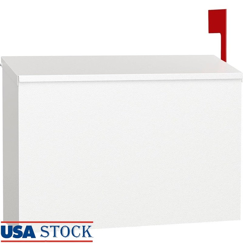 Durable Rust-Proof Mailbox Large Capacity Weather-Resistant Wall Mount System US