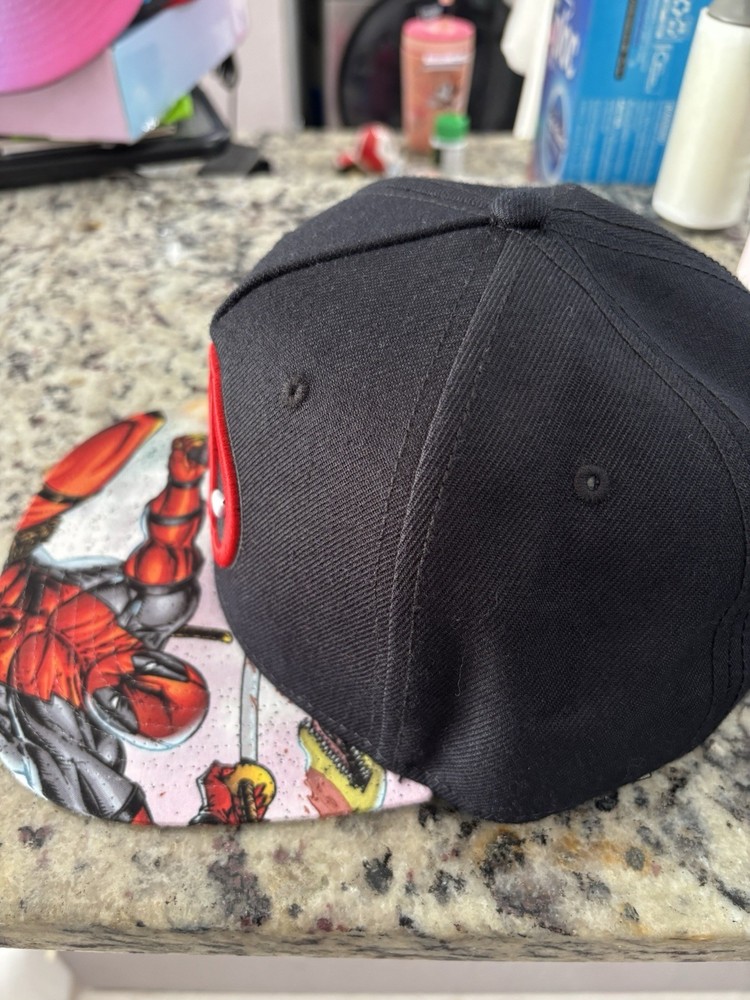 Marvel Deadpool Black Snapback Hat One Size RN#115665 Main Character Deadpool