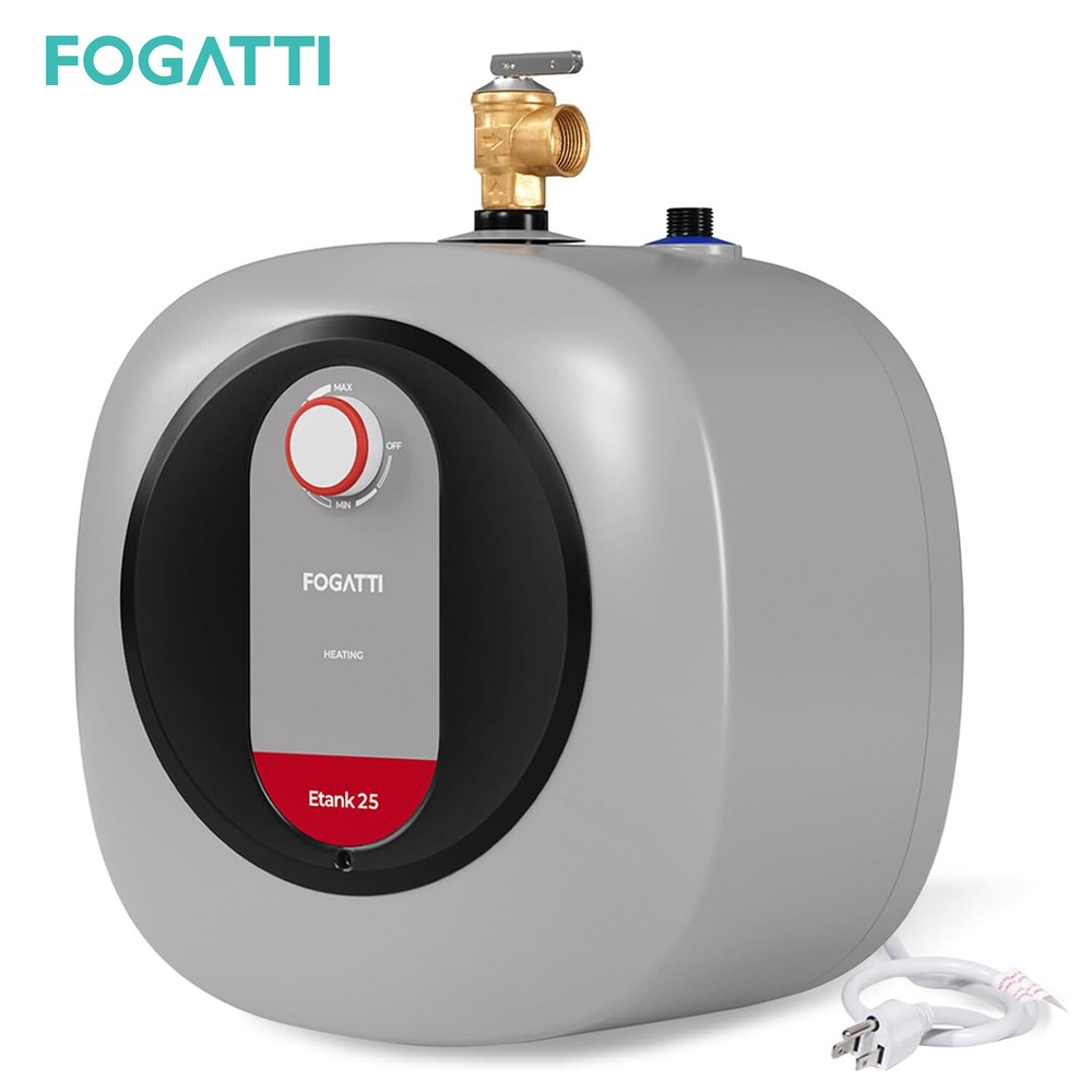 FOGATTI 2.5/4/8 Gallon Electric Hot Water Heater Mini Tank Boiler Compact 1440W