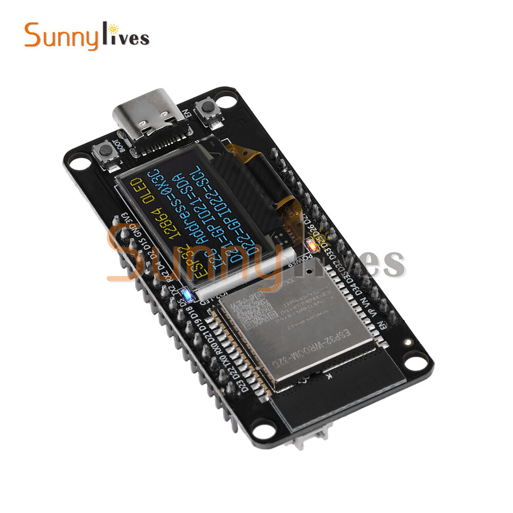 0.96" ESP32 ESP-WROOM-32D WIFI Bluetooth Development Board OLED CH340C Module