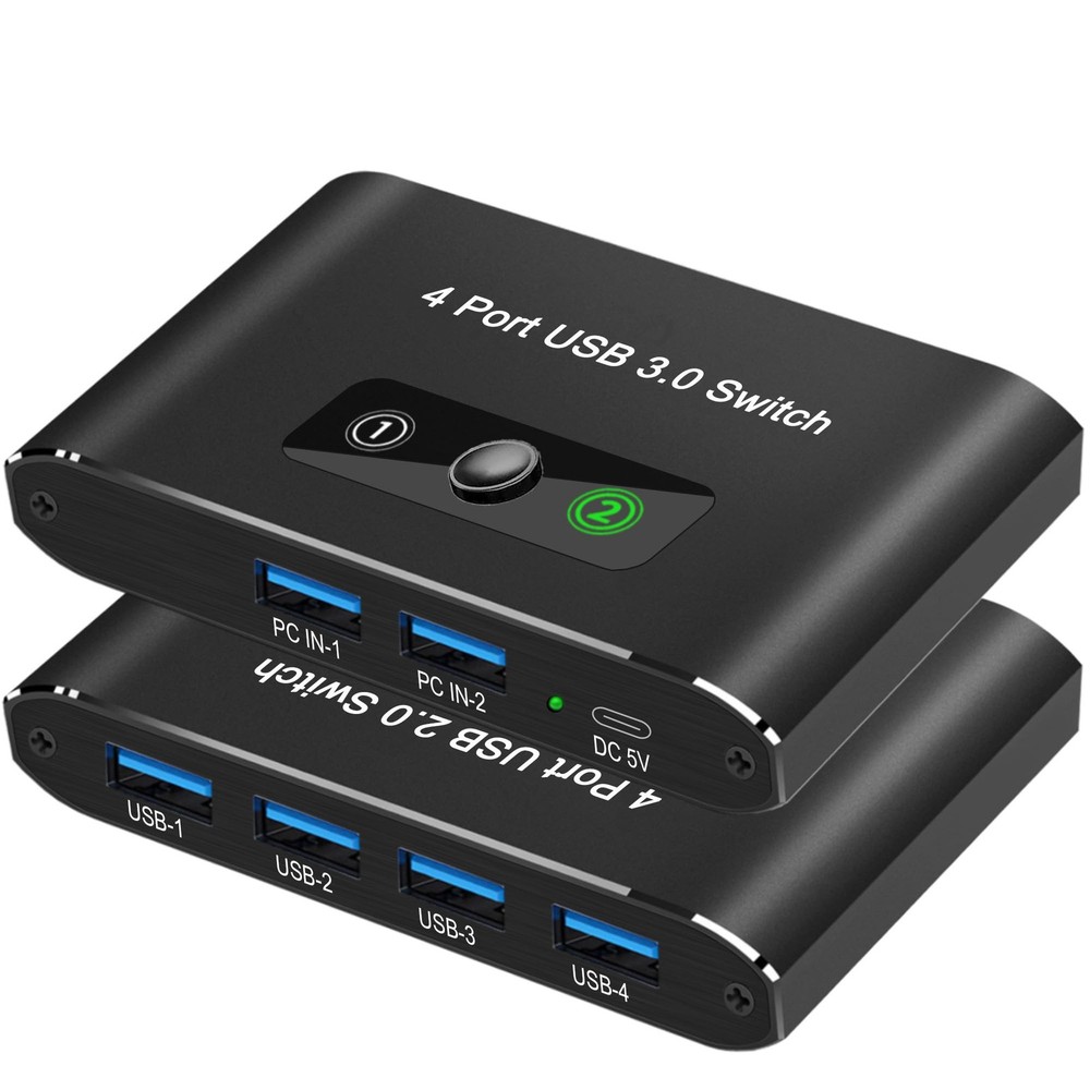 USB Switch, USB Switcher 2 Computers, USB 3.0 Switch Sharing 4 USB Devices KV...