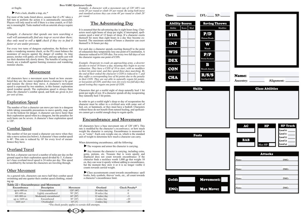 Bree-YARC Quickstart Print