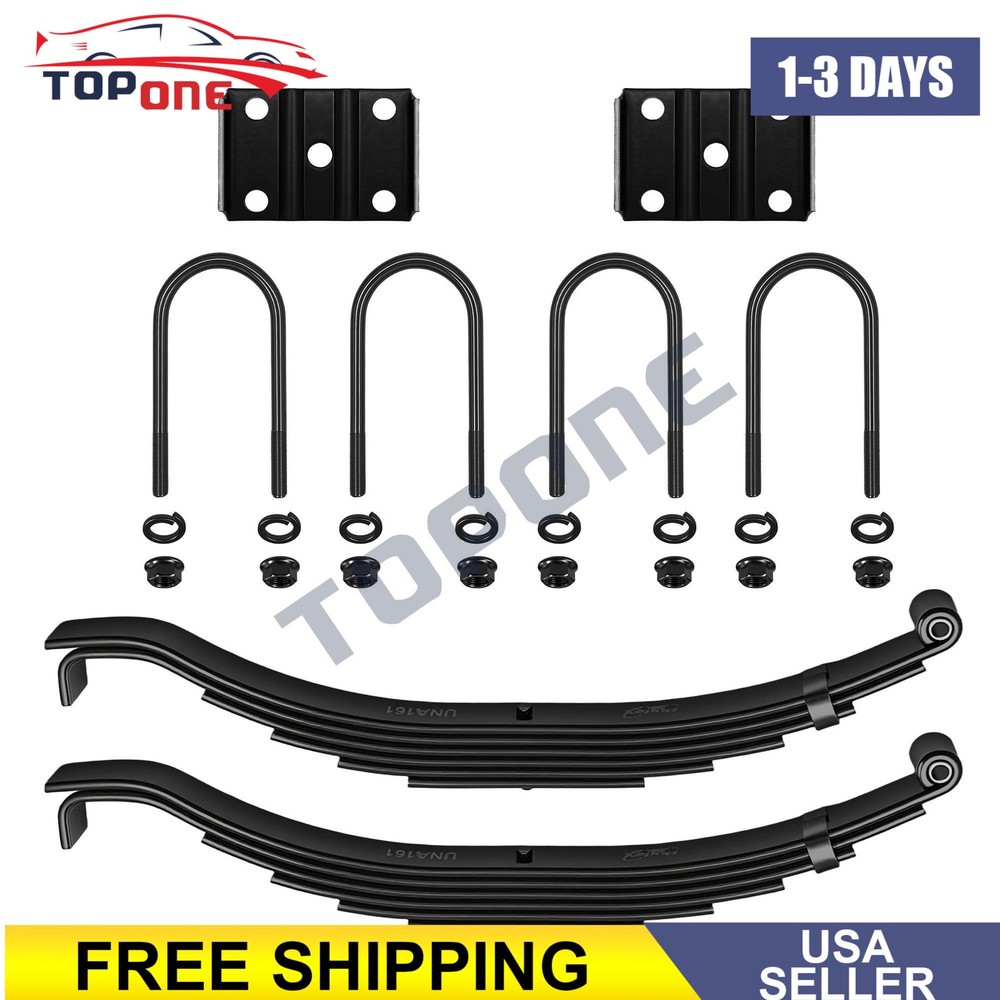 For 8K 8000lbs Single Trailer Axle 6 Leaf 4000lbs Leaf Springs + U-bolt Kit