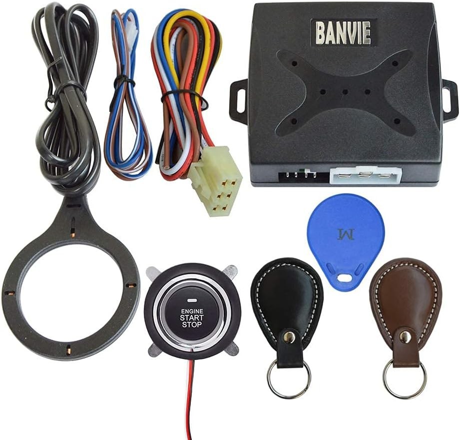 Car Push to Start Ignition Kit, Keyless Go Engine Start Stop Button Syst...