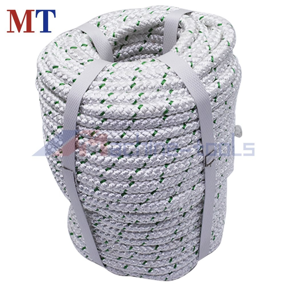 3/8" × 100' 1544Lbs Breaking Strength Double Braid Polyester Ropes Bull Rope
