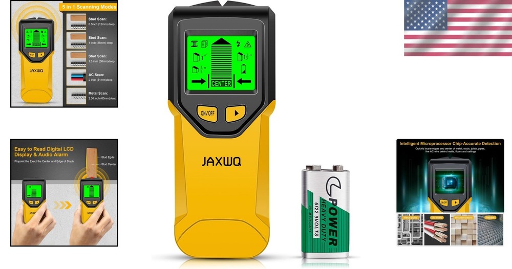 Battery-Powered Wall Scanner with Audio Alerts for Efficient Detection