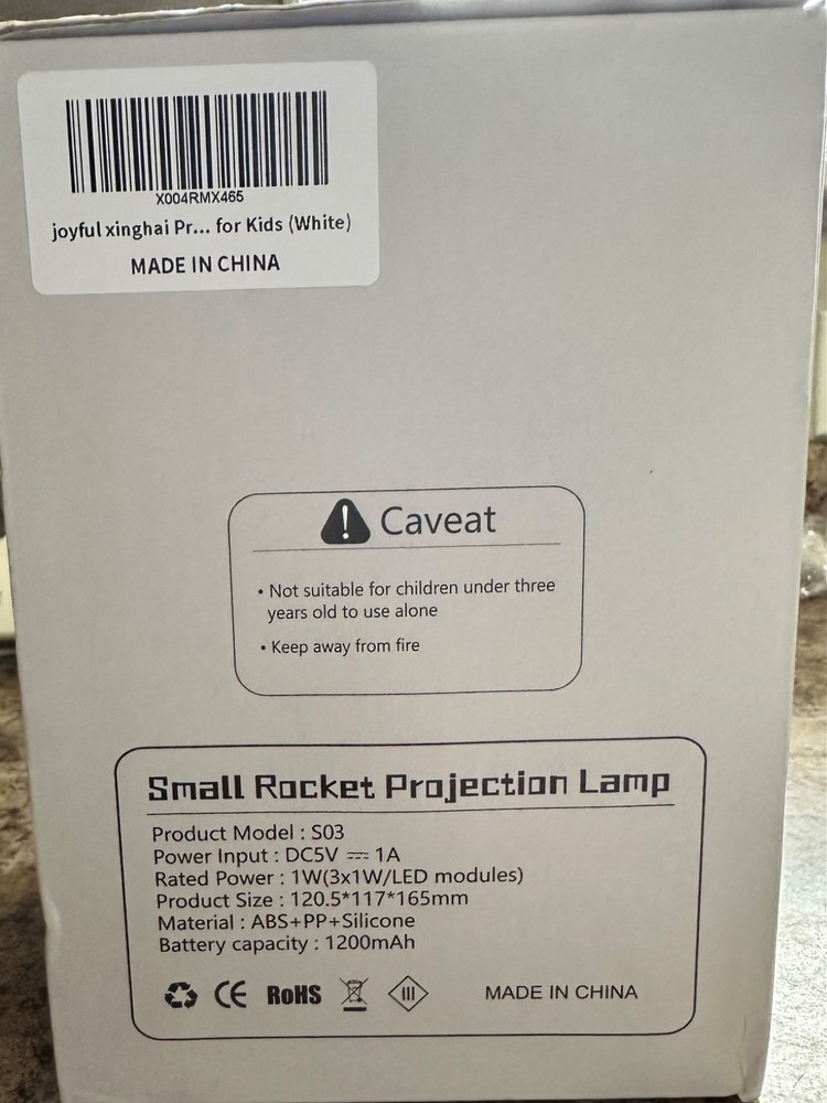 Small Rocket Projection Lamp S03 White LED Night Light Music Box Remote Control