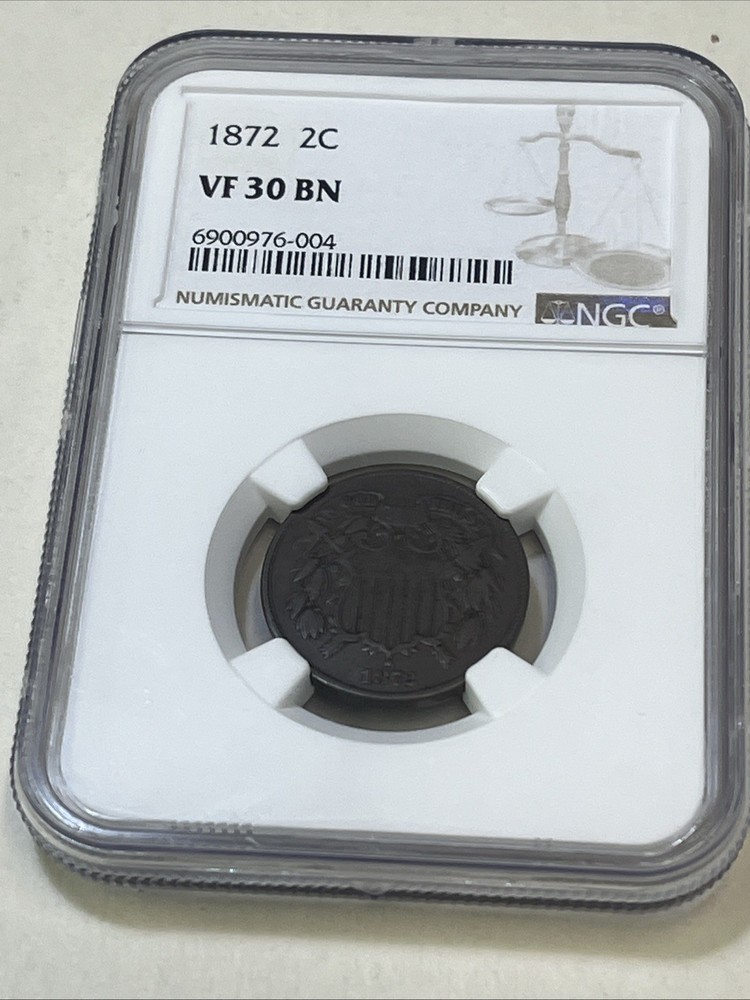 1872 Two Cent Piece VF-30 NGC Brown