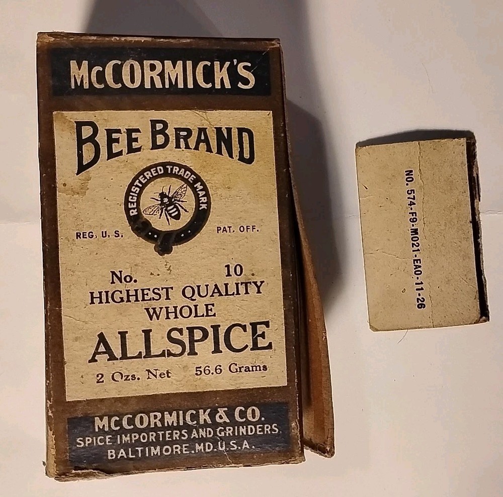 McCormick's Bee Brand Allspice Box