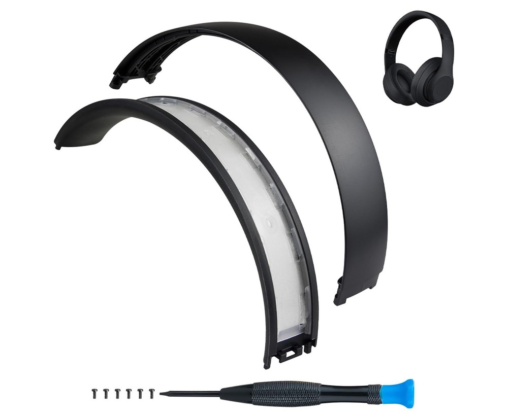 SOPROM Top & Bottom Rubber Headband Kit for Beats Studio Studio3-Matte Black