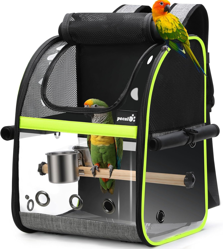 Bird Carrier Backpack, Parrots Bird Backpack with Visible Window, Adjustable Hei
