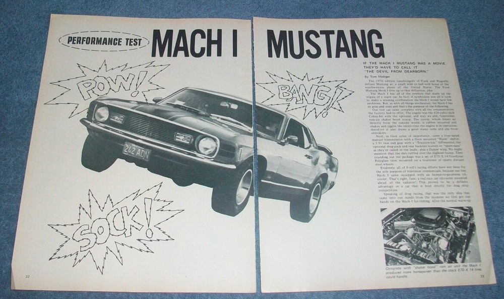 1970 Mach I Mustang Vintage Performance Test Info Article