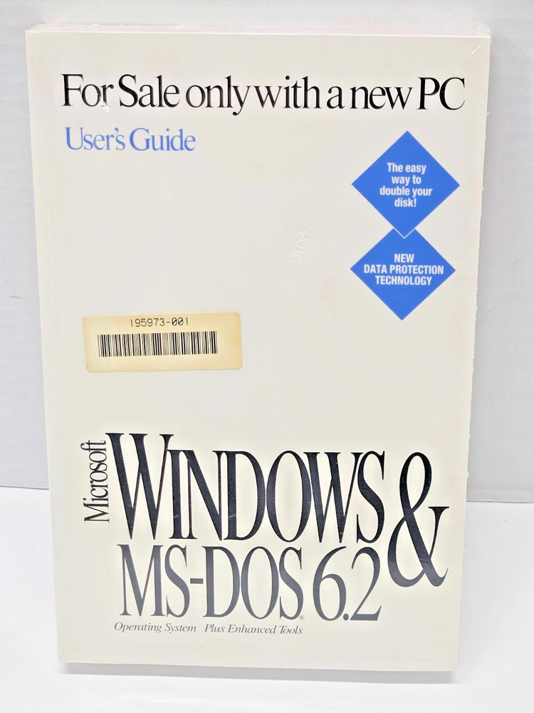 Microsoft Windows & MS-DOS 6.2 User’s Guide OEM Sealed Vintage 1993 Manual