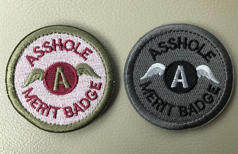 REDWING A**HOLE MERIT 2.5" Embroider Hook/Loop Badge Red Patch