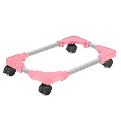 Mobile CPU Tower Stand with Ventilation, 4 Locking Casters, Multiple Pink