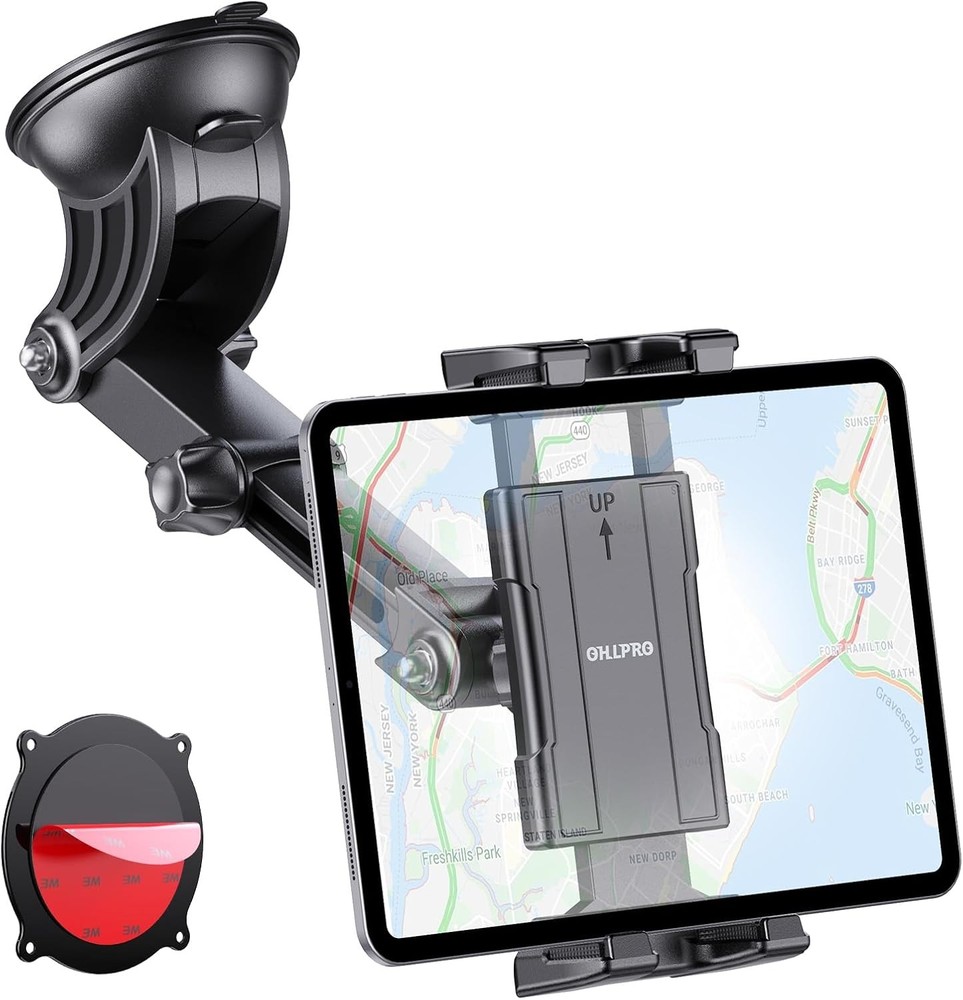 OHLPRO Tablet Holder for Car Dashboard [Suction Cup Mount] Windshield Black