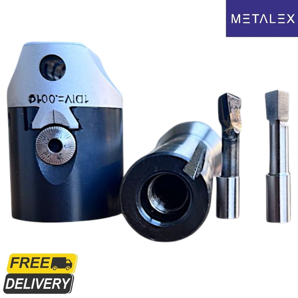 1.5" Precision Adjustable Boring Head Set With R8 Shank & HSS + Carbide Tool Bit