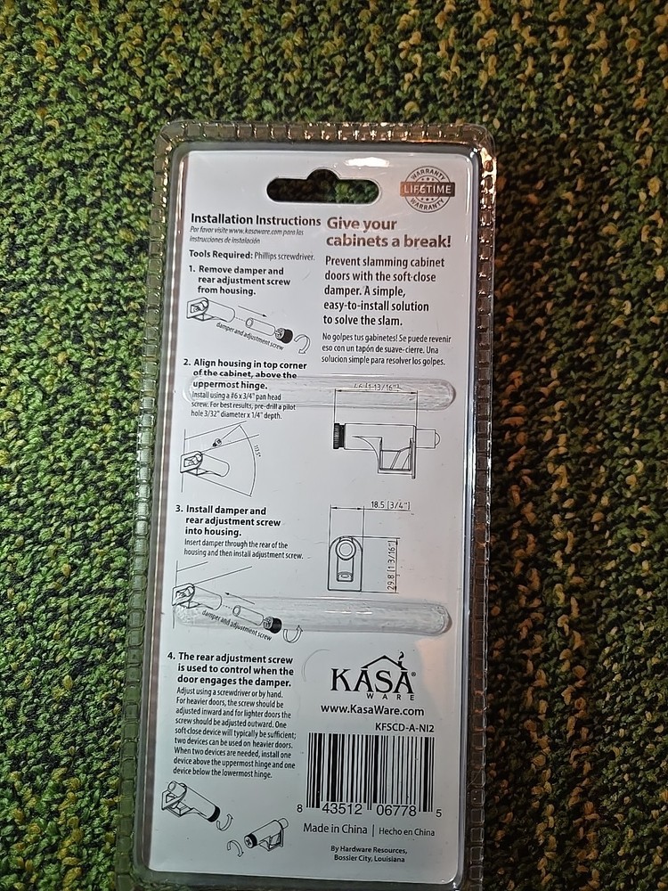 KasaWare Soft-Close Damper (2-Pack) KFSCD-A-NI2 Hardware Resources KasaWare