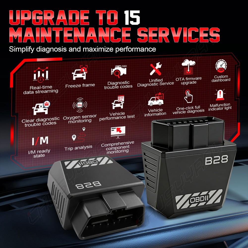 Bluetooth OBD2 OBDII for Car Diagnostic Scanner Auto Fault Code Reader Tool B28