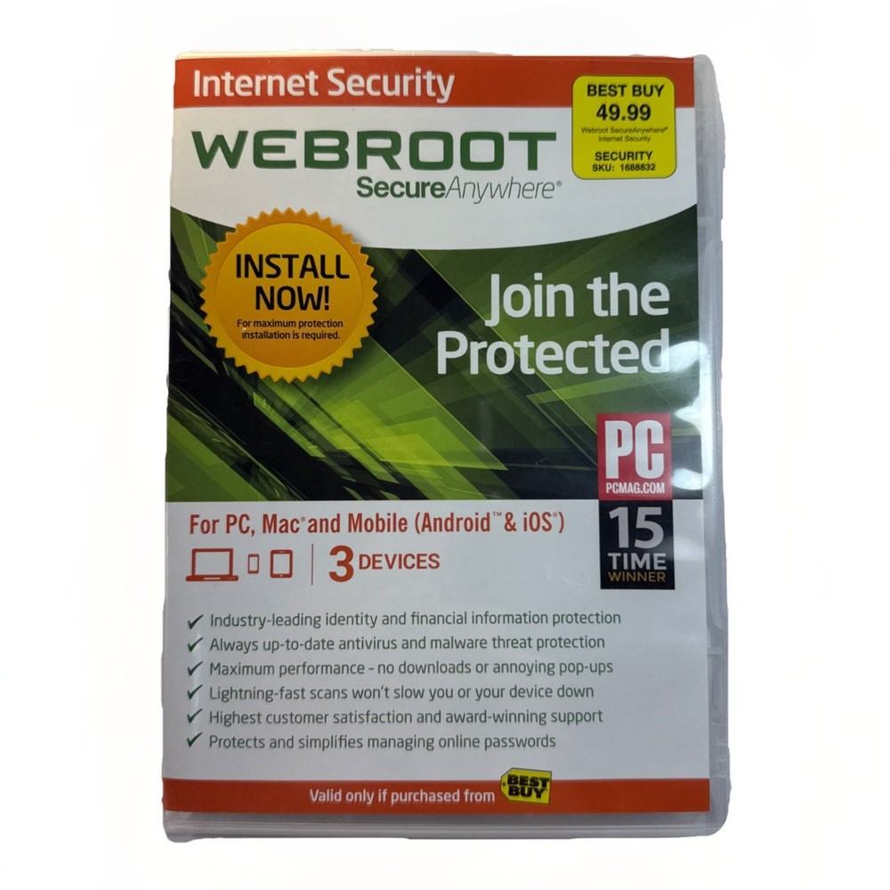 Webroot SecureAnywhere Internet Security - Full Version for Windows & Mac - Lot-