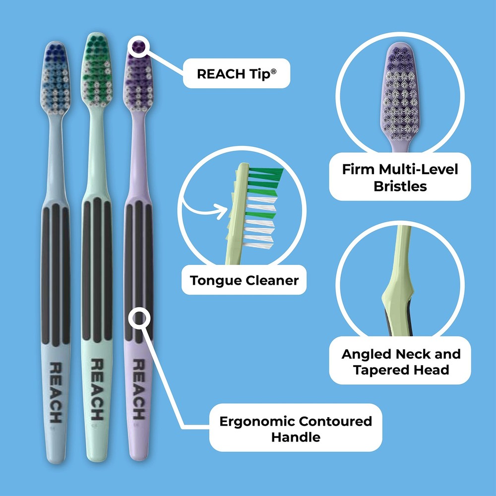 Advanced Design Toothbrush, Firm Bristles, 7 Count Value Pack