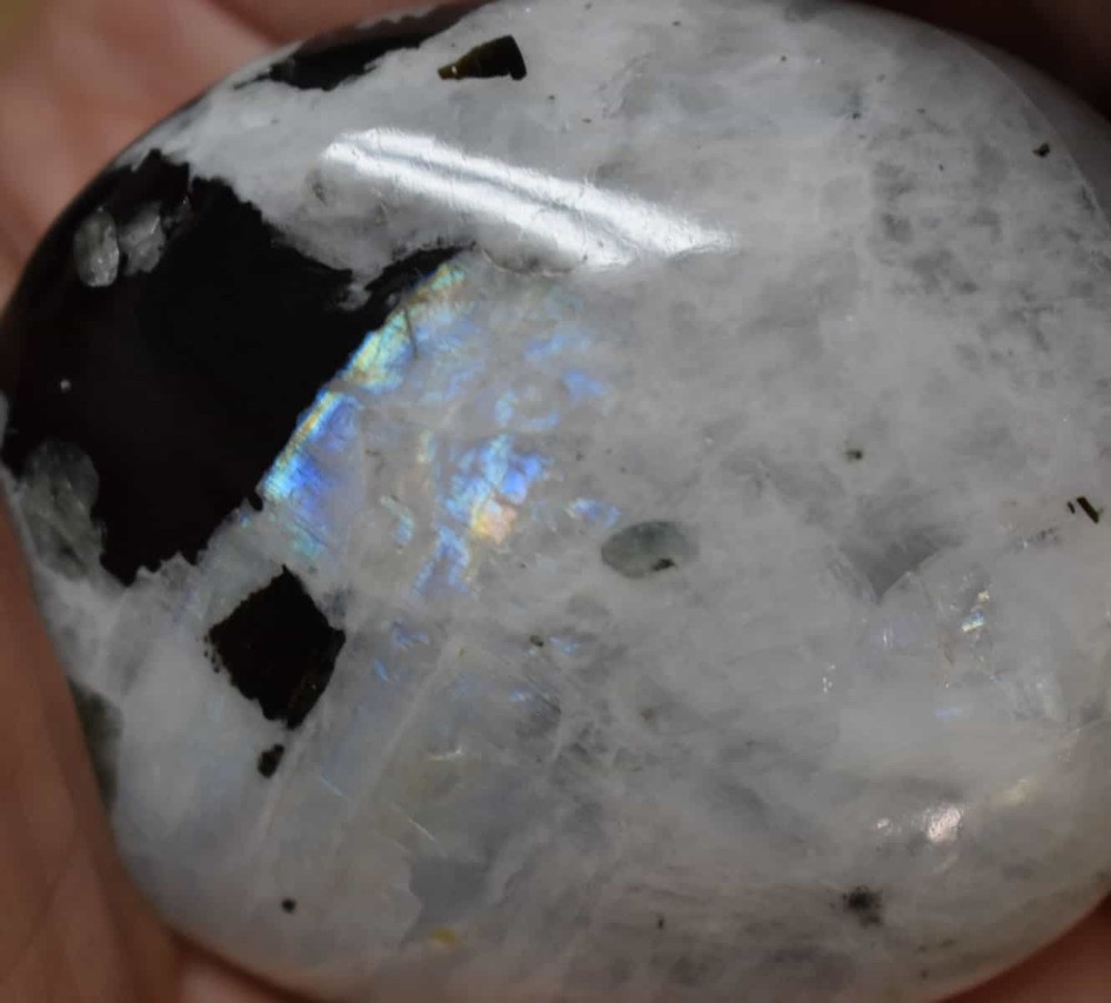 Rainbow Moonstone Palm Stone #11