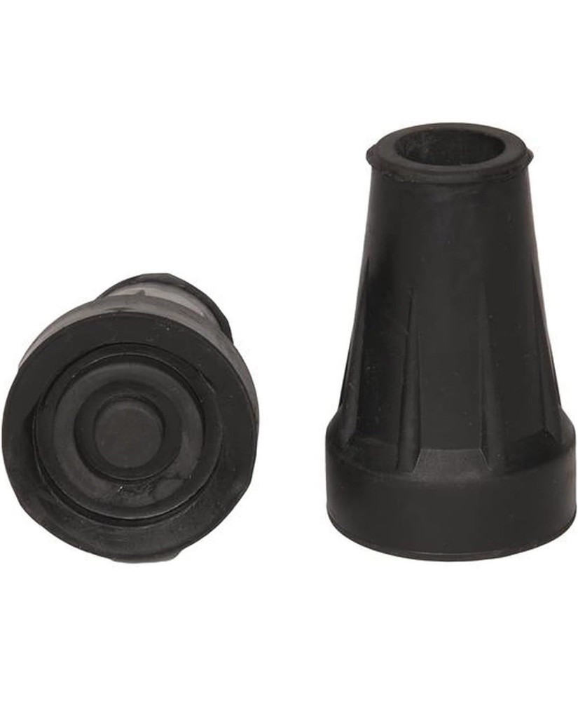 PCP Crutch Tip Replacement, 1 pair, Black, Large